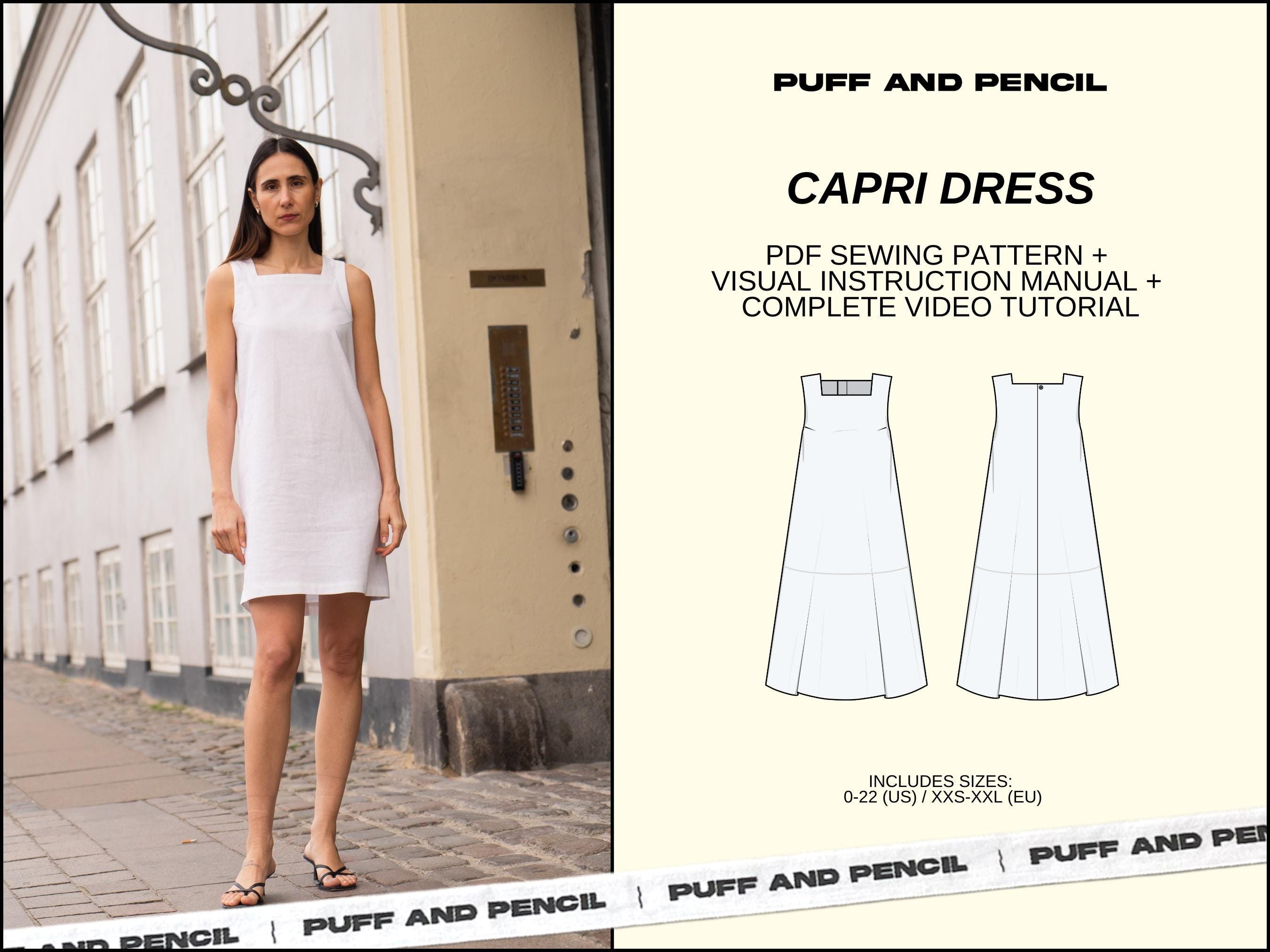 Capri Dress PDF Sewing Pattern // US Size 0-22 // EU Size Xxs-xxl ...