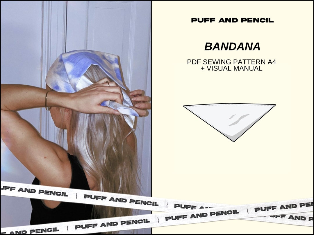 BANDANA // Digital PDF Sewing Pattern // Diy Bandana // One Size ...