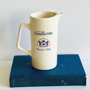 Vintage Ceramic Canadian Mist Pub Jug Whiskey Water Pitcher Advertising Water Jug Whiskey Memorabilia Bareware Collector