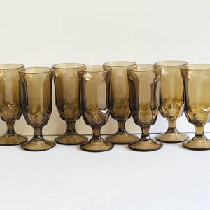 Vintage Tawny Smokey Brown Wine Glasses Retro Champagne Flutes Water Goblets Parfait Dessert Glasses Wedding Drinkware