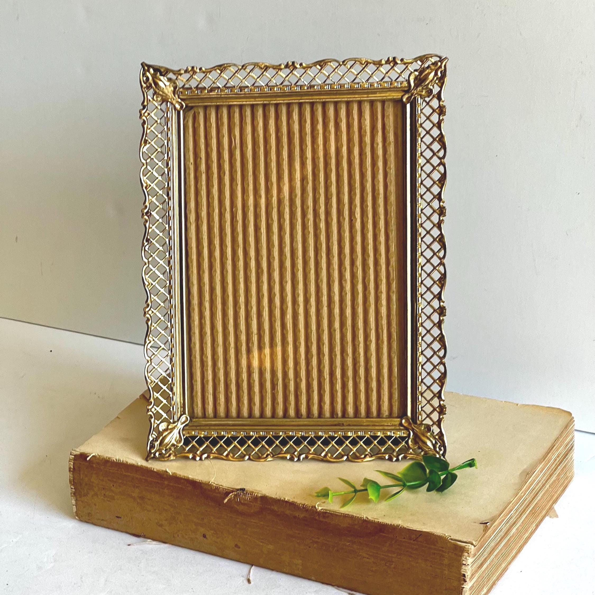 Vintage Gold Tone Filigree Metal Photo Frame - Etsy
