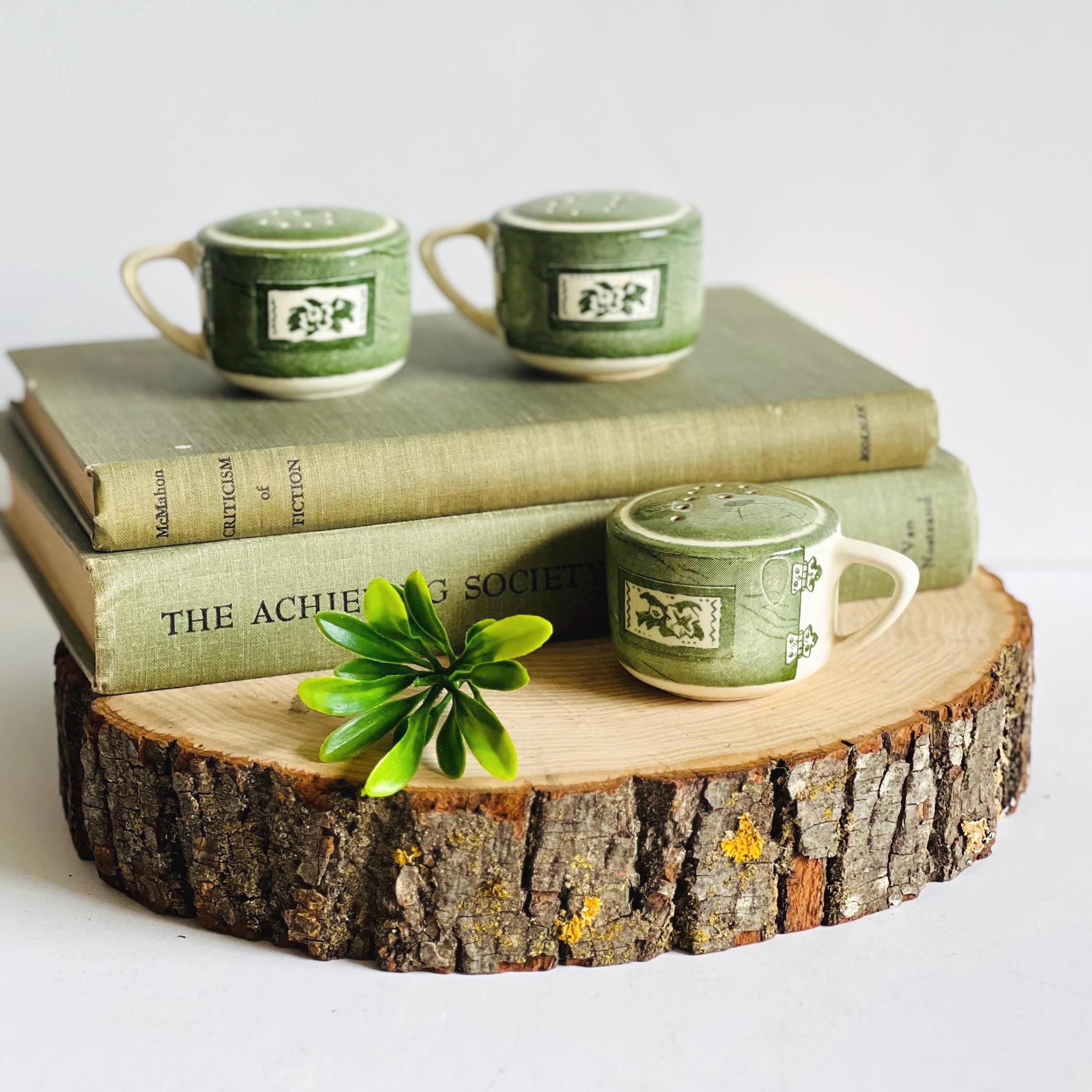 Vintage Colonial Homestead Salt and Pepper Shaker Set: Green