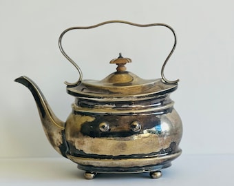 Silverplated Tea Pot Vintage Tea Kettle Farmhouse Decor
