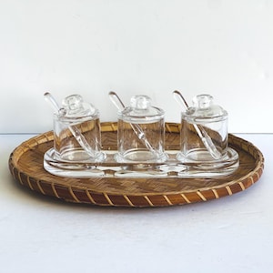 Vintage Clear Acrylic Condiment Serving Set