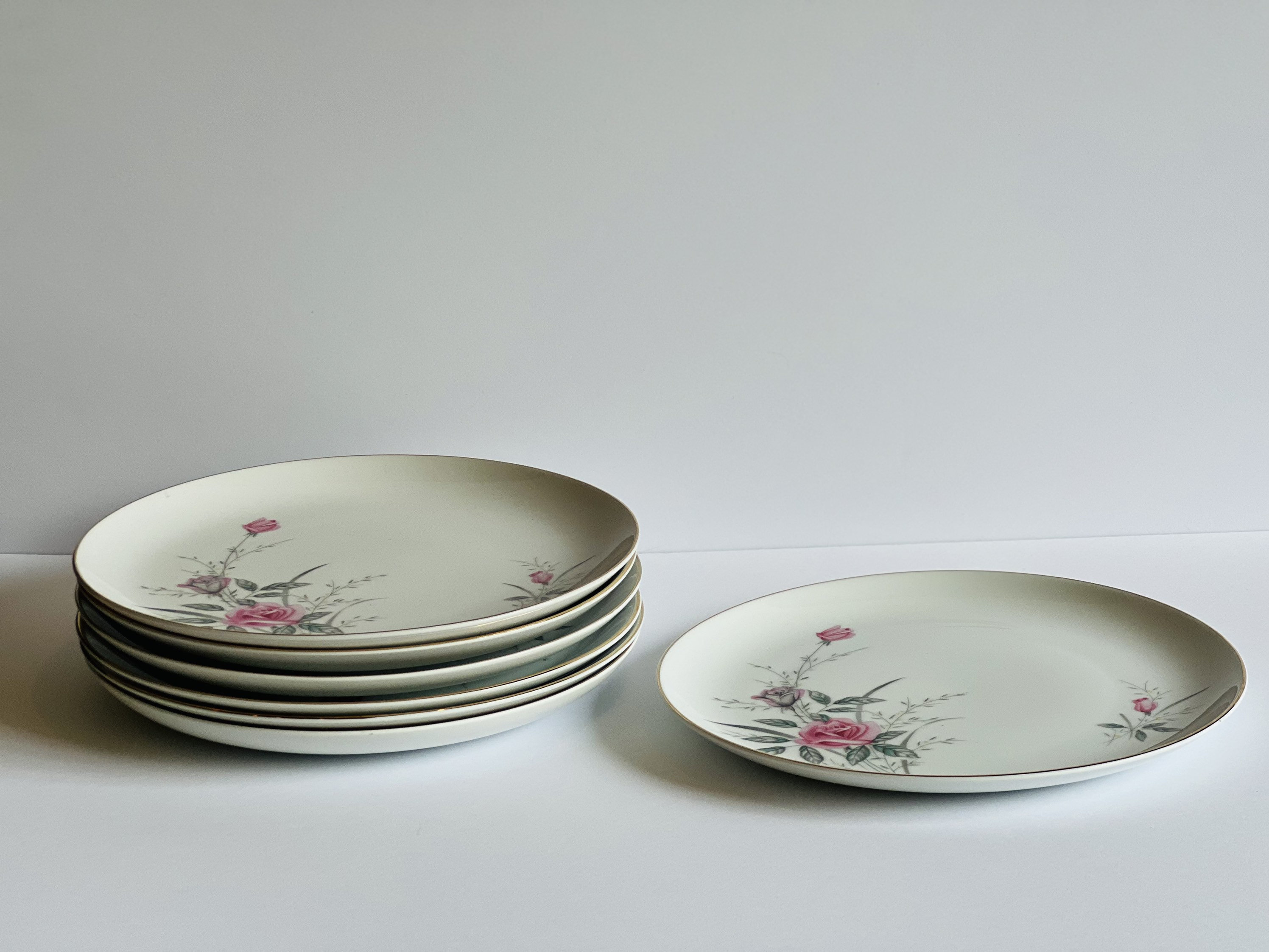 Vintage Golden Rose Dinner Plates, Fine China Japan, Set of 7 - Etsy