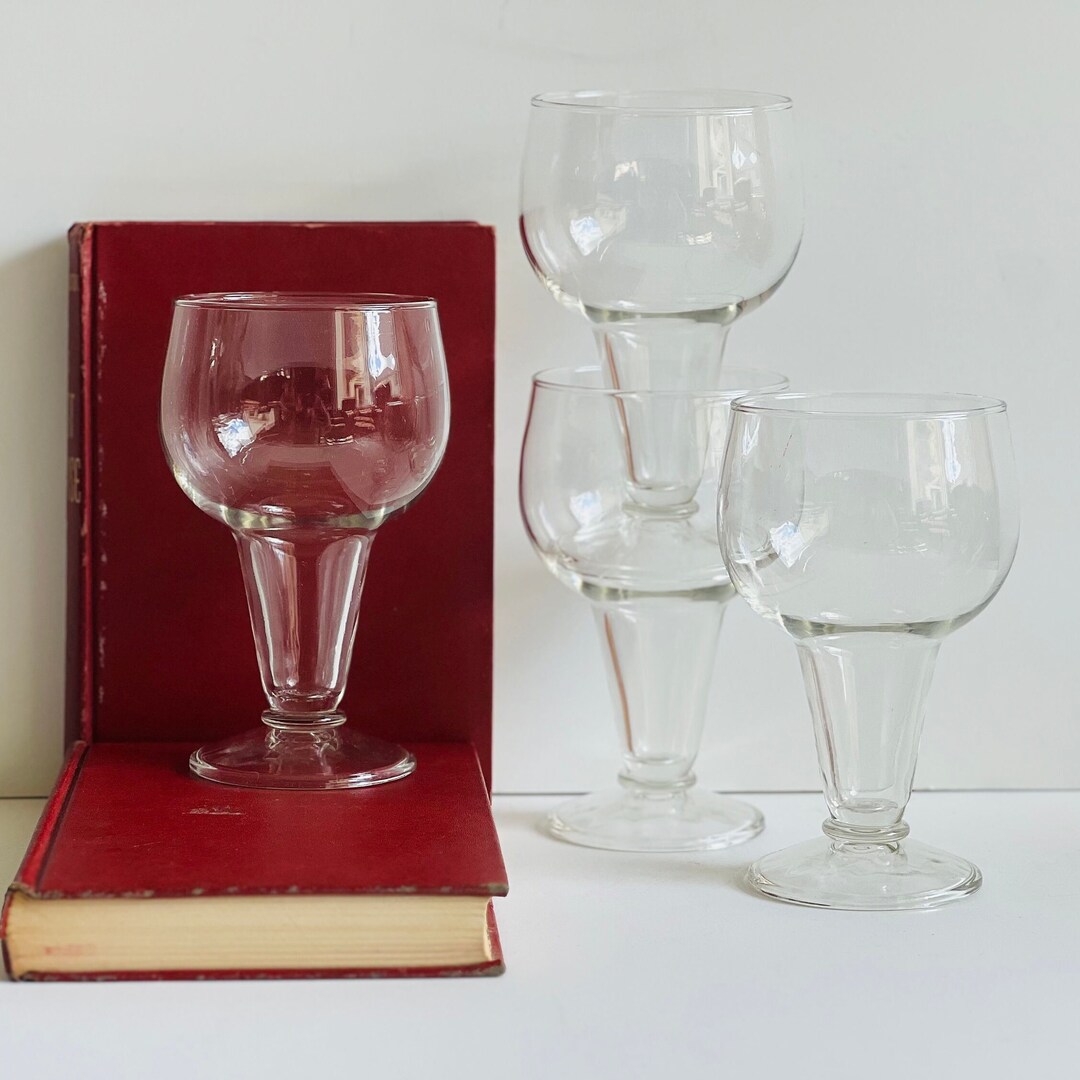 Vintage Clear Hollow Stem Beer Glasses Cocktail Coke Float Etsy