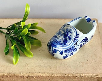 Vintage Delft Delftsblauw Blue Dutch Shoe Ashtray Catch All #679