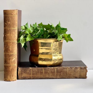 Vintage Brass Planter Rustic Garden Decor