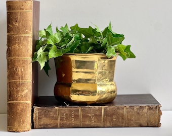 Vintage Brass Planter Rustic Garden Decor