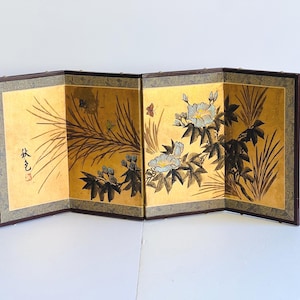 4 Panel Oriental Screen - Etsy