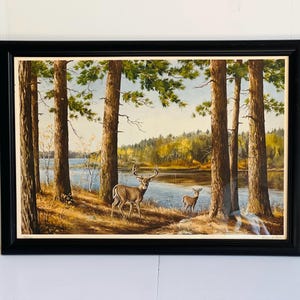 Vintage Maynard Reece Signed Numbered Whitetail Deer Framed Picture