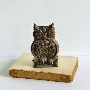 Vintage Single Brass Owl Bookend Owl Figurine