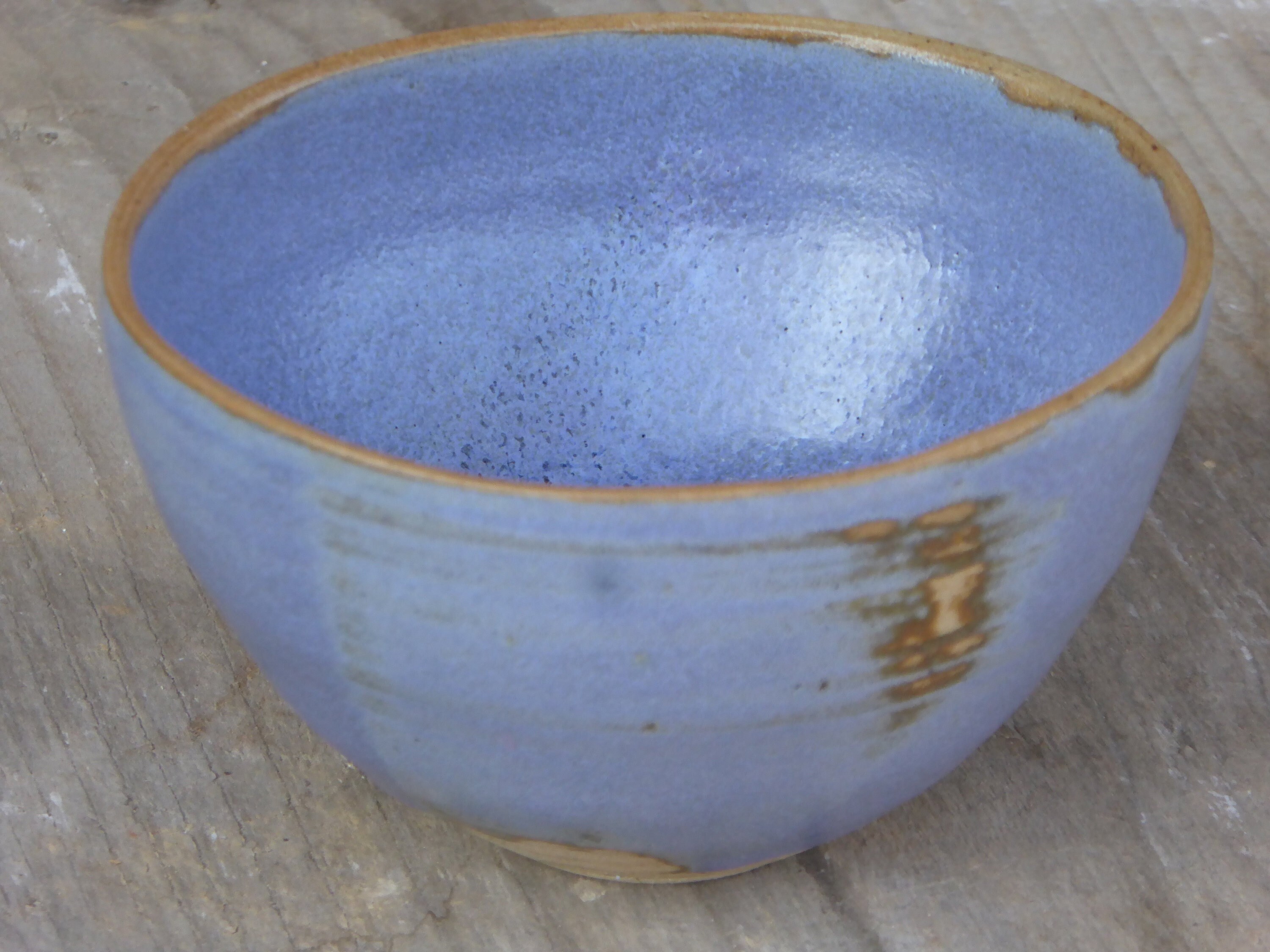 Bol à Thé en Grès Émail Bleu Mat 100 Ml