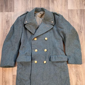 Blue military wool coat