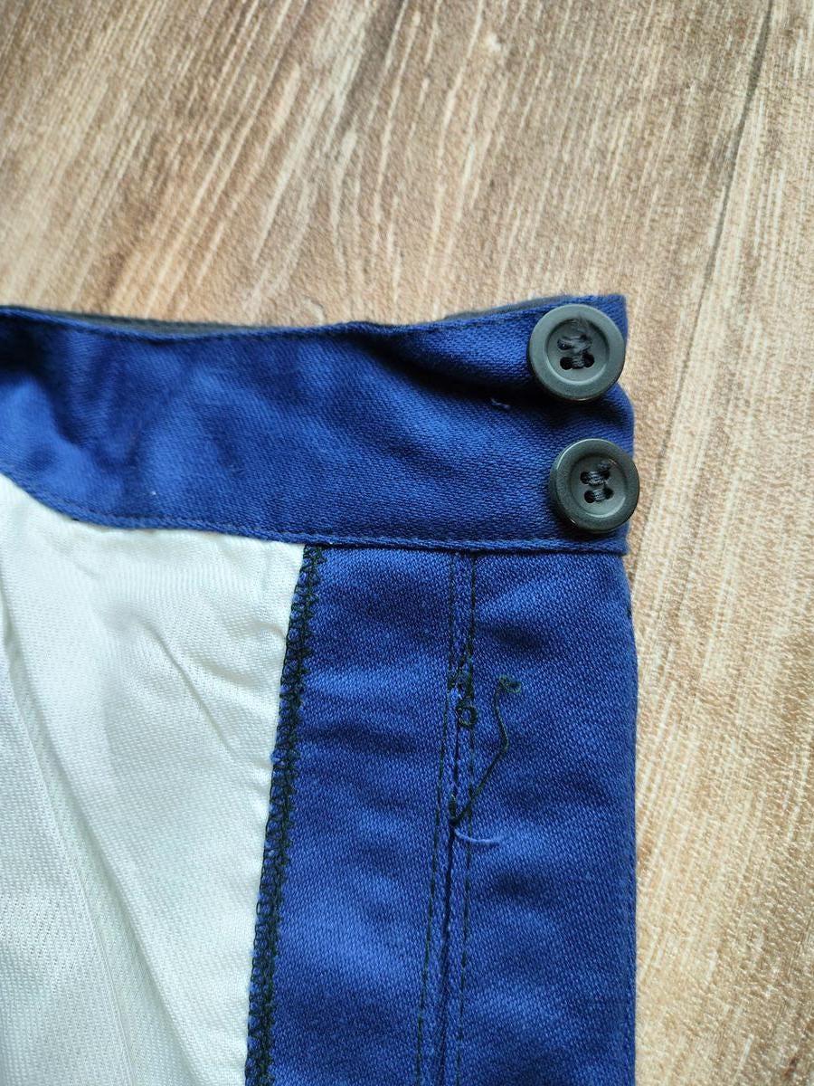 Ancien Pantalon De Pompier Homme En Pure Laine Bleu Marine - Taille Petite, Bon état, Style Chino
