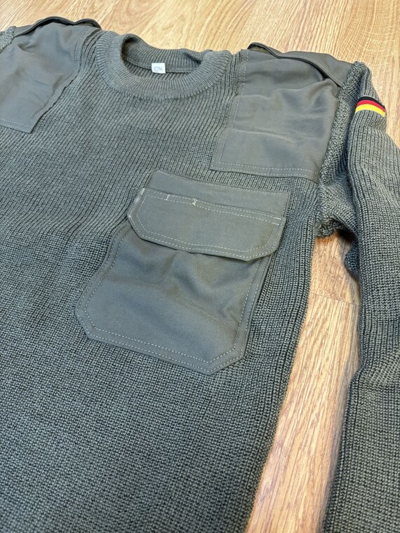 thumbnail image 2 of Bundeswehr Olive Green Winter Sweater – Army Wool Style, Outdoor Hunting Pullover – S To 5XL 2 of 2