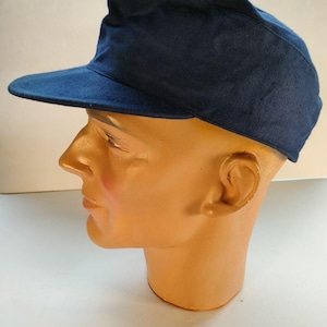 Vintage österreichische blaue Armeemütze, Retro-Arbeitskleidung, Militär, Europäisch, 1970er-1980er Jahre