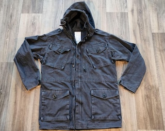Chaqueta militar británica de ripstop negra: chaqueta táctica de combate, excedente del ejército del Reino Unido, chaqueta para exteriores, airsoft, bushcraft, chaqueta de campo