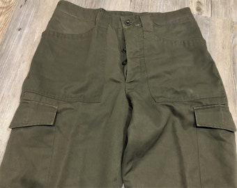 1960s French Army Cargo Pants, M64 Field Sateen Pants, Size