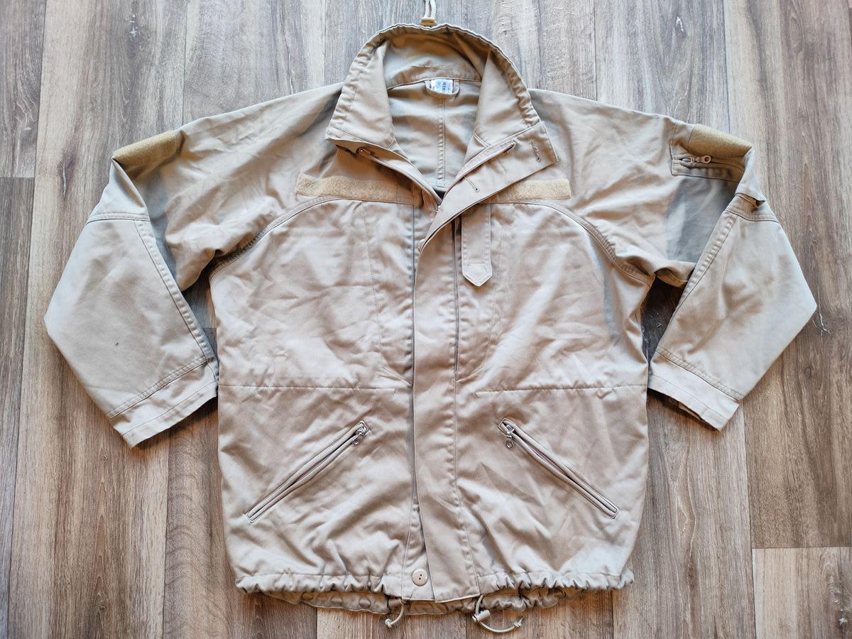 Vintage Sand Beige Utility Jacket – Technical Cut, Minimalist 