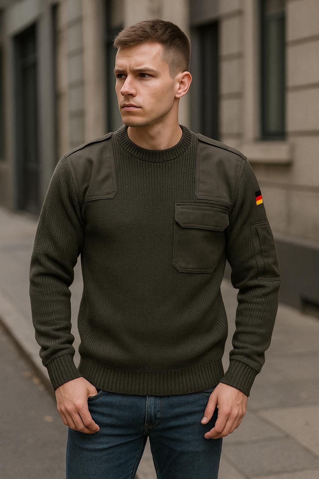 Maglione originale in stile militare dell'esercito tedesco Maglione originale in stile militare dell'esercito tedesco