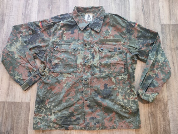 German Flecktarn Jacket - Bundeswehr Combat Jacket, German Army Surplus, Tactical Camouflage, Hiking, Airsoft