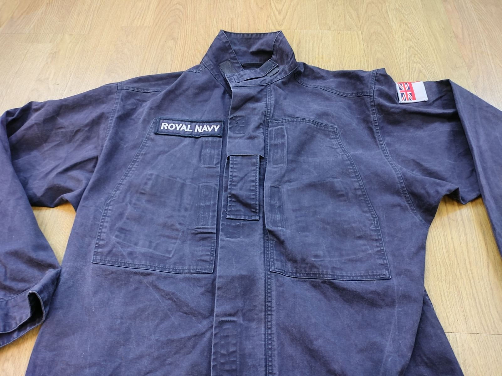 Royal Navy UK Vintage Workwear British Army Navy Blue Zip