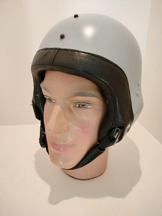 French Army Paratrooper Protective Helmet French Army TAP Paratrooper Radio Headset - Grey Shell, Vintage Military