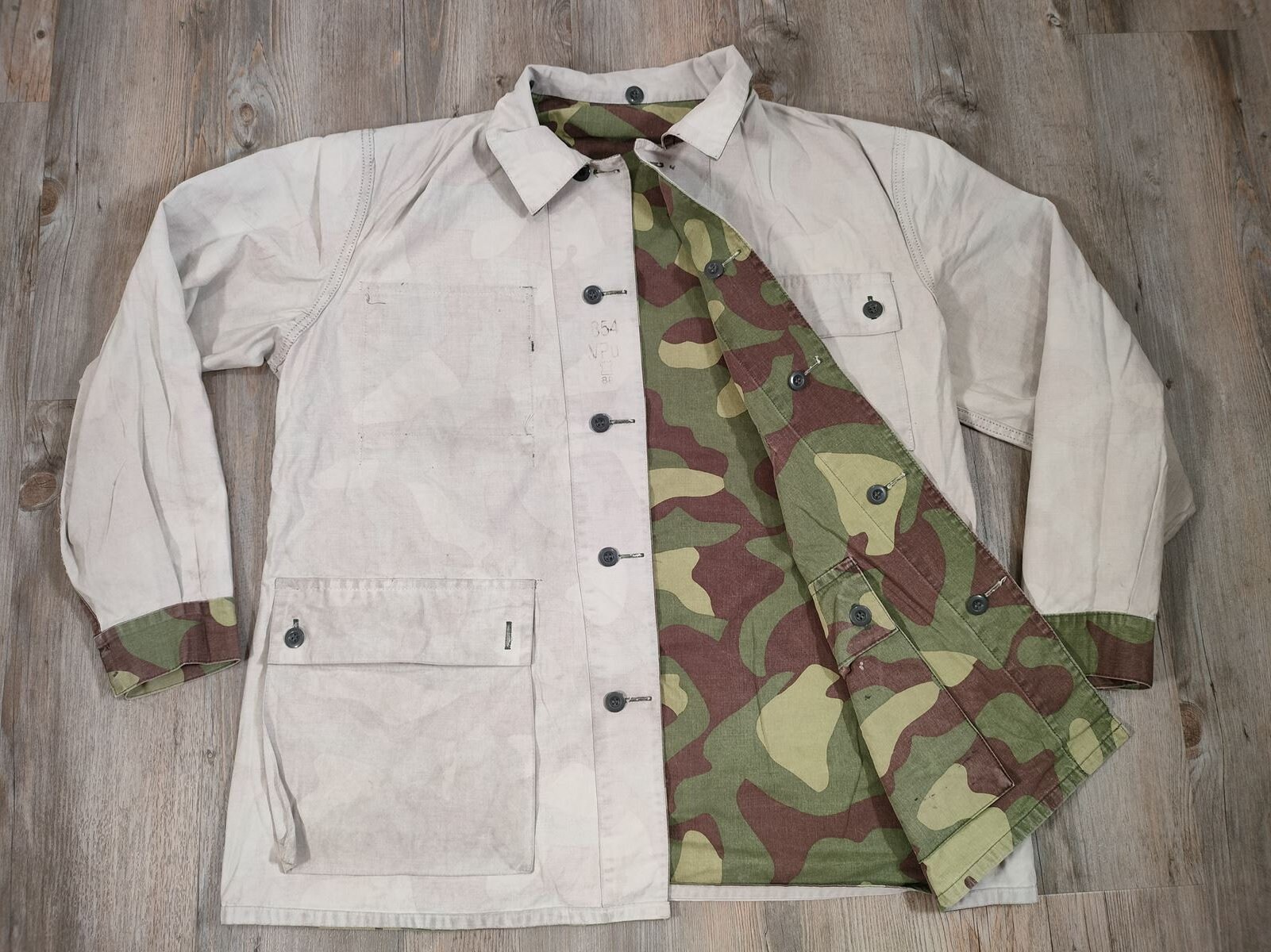 Original Finnish Army M62 Camouflage Reversible Uniform Snow