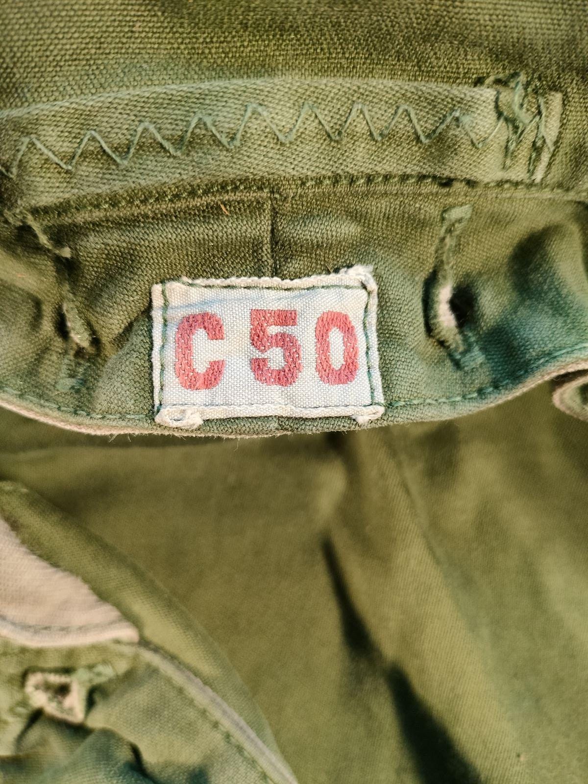 Vintage Green Swedish Military Field Jacket With Embroidered