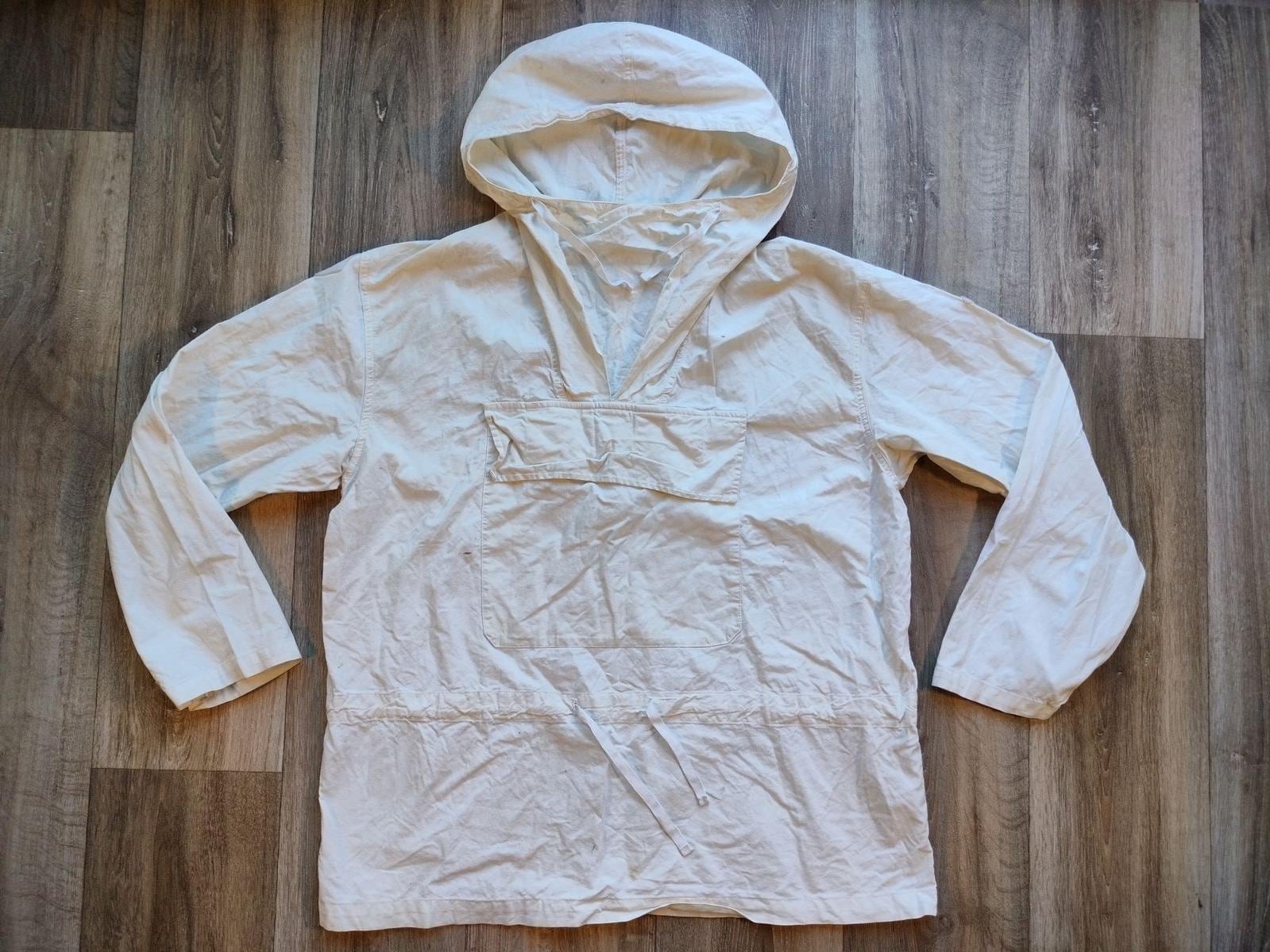 Vintage French Army Snow Smock – Cotton Anorak With Hood, Paul