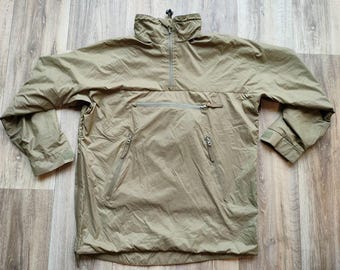 Vintage 90s Columbia Anorak Pullover Jacket Red Hooded Kangaroo