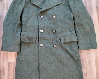 Swiss Army Military Vintage 60s 70s Double Breasted Wool Trench