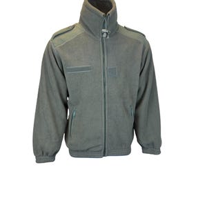 Chaqueta polar militar original del ejército francés | Forro polar caqui de abrigo | Forro polar vintage táctico para bushcraft de invierno