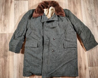 Vintage Chic Rare Military Fur Coat BEKESH Natural Sheepskin