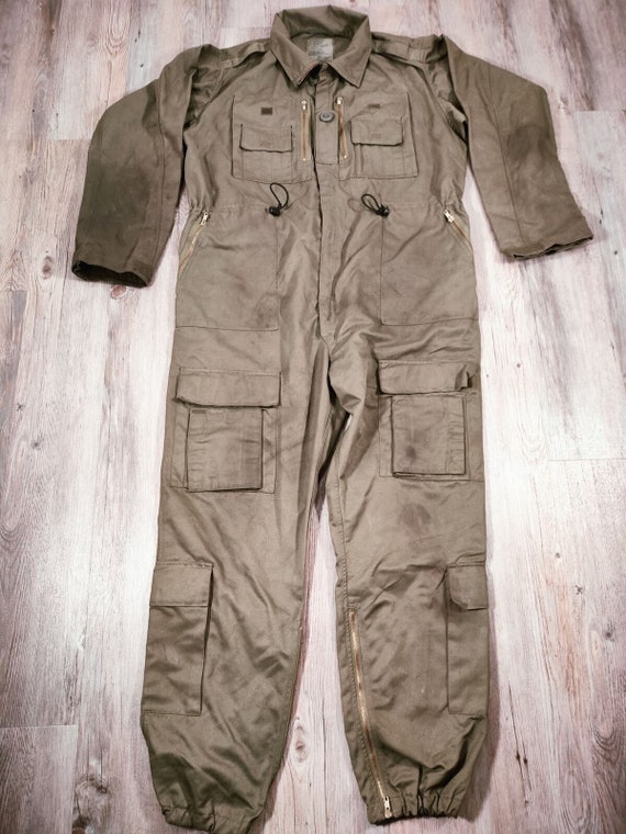 Vintage British Army Coverall AFV FR Fireproof Military Coverall in Khaki