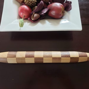 Checkerboard Rolling Pin | Free US Shipping | Made by Master Craftsman | Backed by Lifetime Guarantee | Black Walnut & Hard Maple