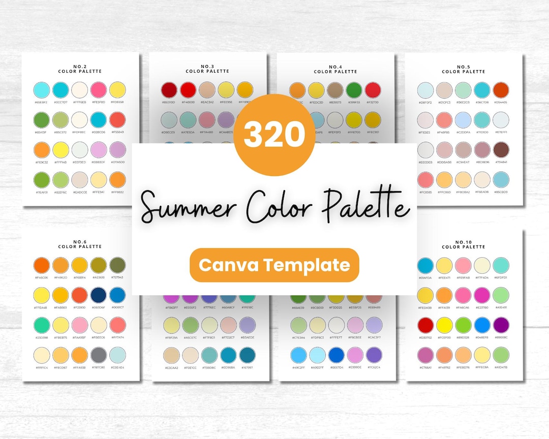 320 Color Code Summer Color Palette With 320 Hex Codes – Digital Download - Etsy