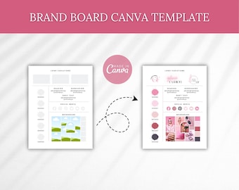 Modèle de tableau de marque Canva, tableau d'ambiance de marque modifiable (téléchargement numérique)