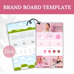 Brand Board Canva Template | Editable Brand Board | Small Business Brand Board | Branding Guidelines Template | Business Branding Board.
