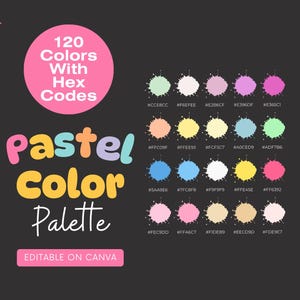 Pastel Color Palette | Hex Codes Canva | Color Palette Branding Colorful | Instant Download