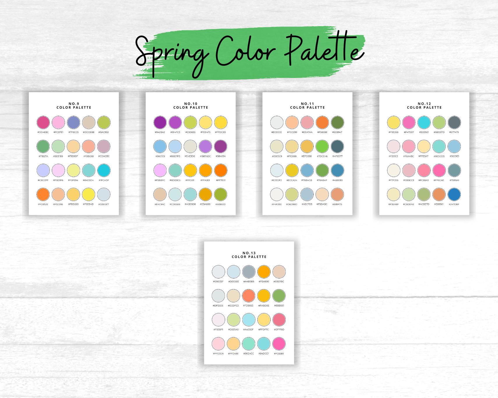 Spring Color Palette With 260 Hex Codes – Canva Template – Instant ...