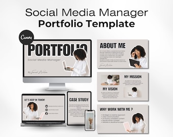 Social Media Manager Portfolio Template – Editable On Canva – Digital Marketing