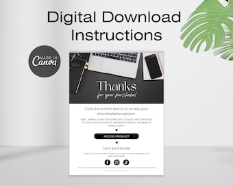 Canva Instruction Template, Digital Download Guide (PDF Canva)