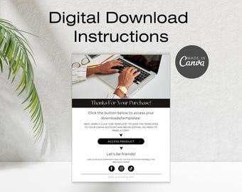 Canva Template Instruction Guide, Digital Download (PDF)