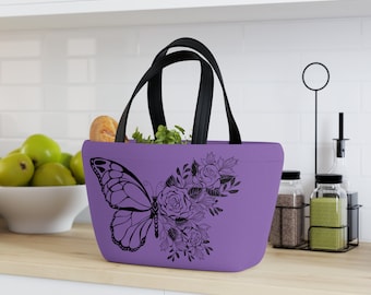 Lunch Bag For Women | Insulated Lunch Bag | Large Lunch Bag | Cute Lunch Bag | Gift For Women | Butterfly Lunch Bag For Women