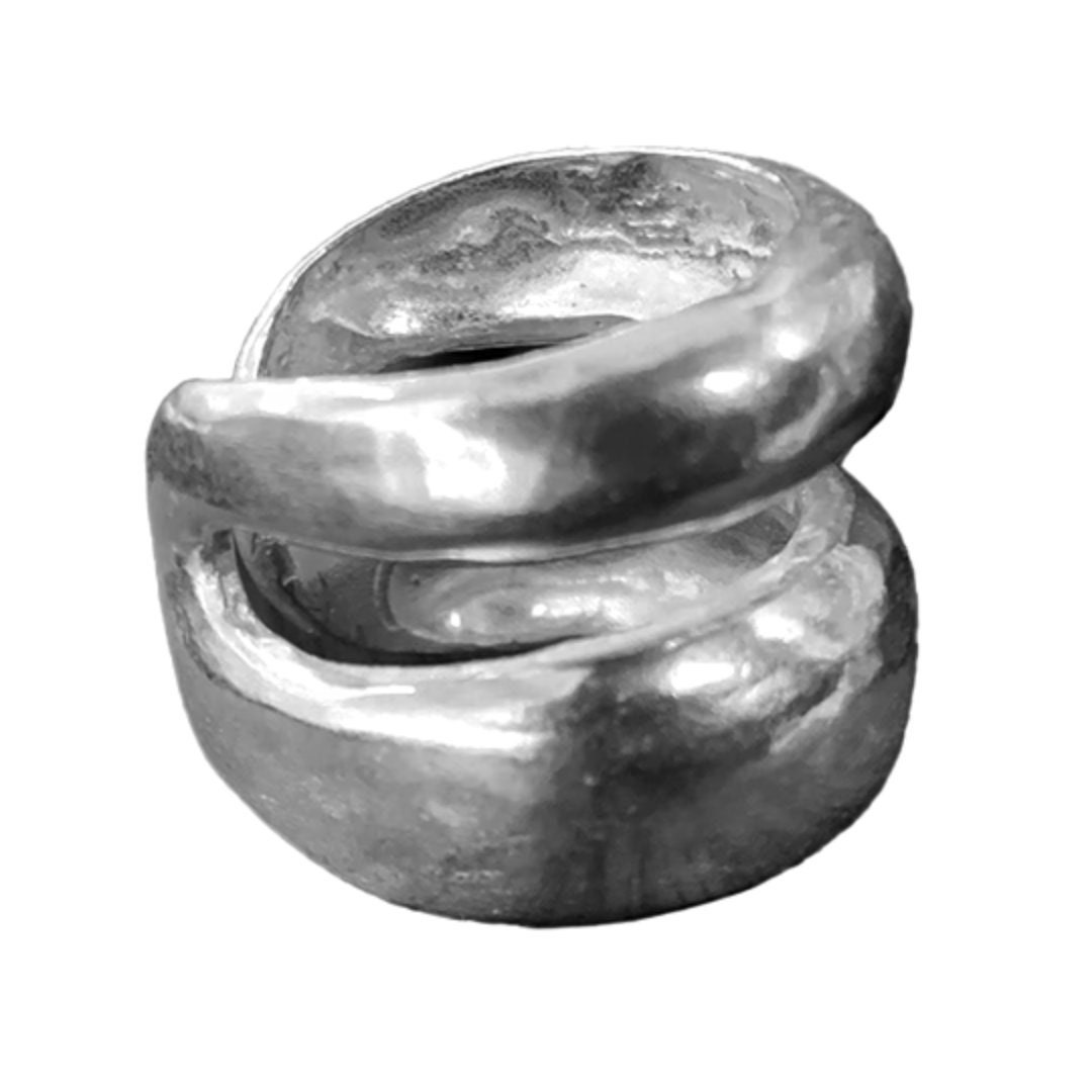 Large Statement Ring Organic Silver Ring Long Statement Etsy