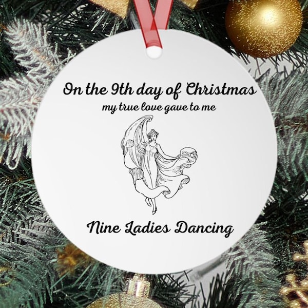 12 Days of Christmas Ornament, Nine Ladies Dancing Ornament, Fruit of The Spirit Ornament, Christian Ornaments, Catholic Ornament