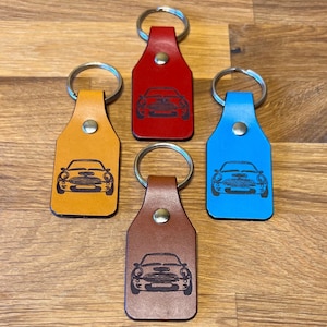 Modern Mini Portrait Leather Key Ring