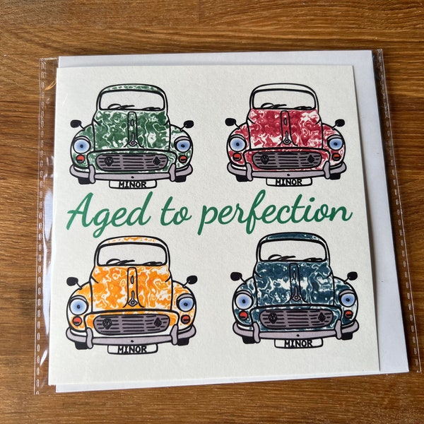 Morris Minor "Aged to perfection" Greeting Card